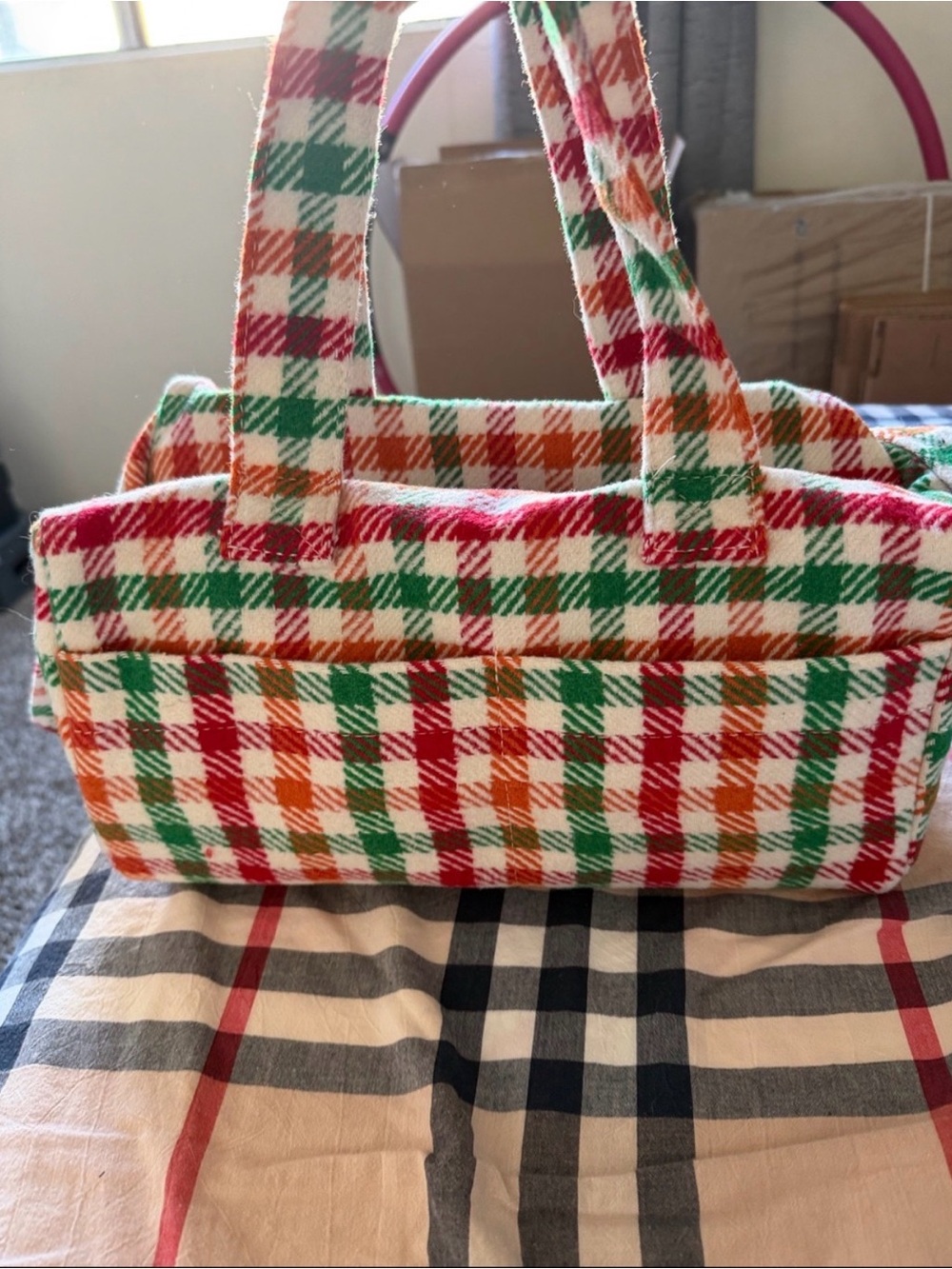 Plaid Multi-Color Tote Bag - Women